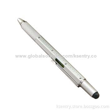 6-in-1 tech tool multifunctional stylus pen with ballpoint pen and screw driver and spirit level